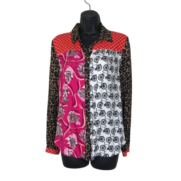 Anthropologie Maeve Paz Button Down Patchwork Shirt Size S - Picture 1 of 7